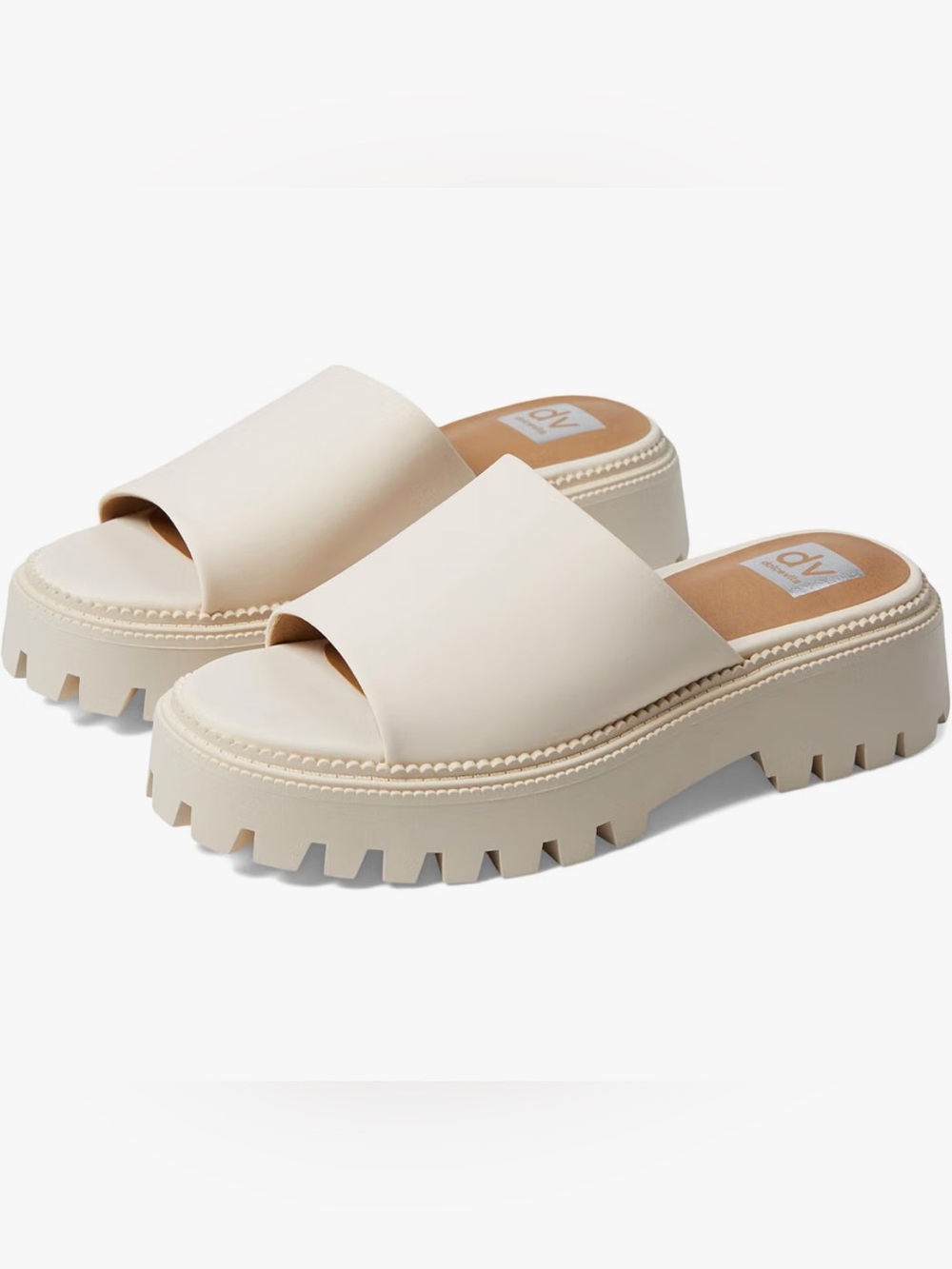 DV Dolce Vita Liliah Sandals In Ecru Faux Leather Slip On Women’s Size 11M